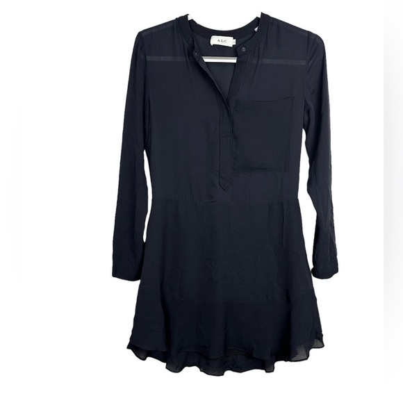 A.L.C Black Silk Mini Dress - Picture 1 of 6